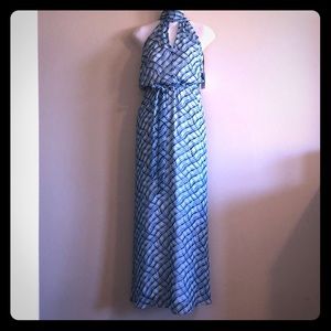 NEW Calvin Klein Long Blue Halter Maxi Dress Sz. 4